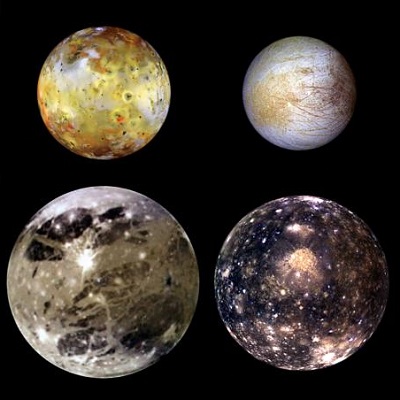Io, Europa, Ganymede and Callisto (credit:- NASA) Io, Europa, Ganymede and Callisto (credit:- NASA)